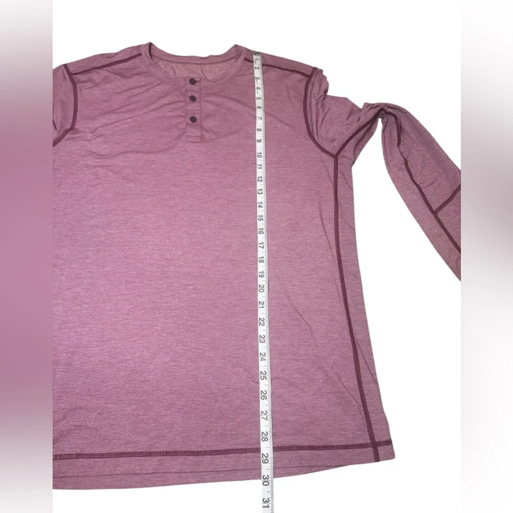 Lululemon Men's T.H.E. Henley Heathered Rosewood XXL Athletic Training